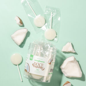 Pote com 10 Cristais Comestíveis Zero Açúcar - Doce Coquinho (Coco)
