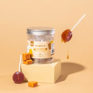 Pote com 10 Cristais Comestíveis Zero Açúcar - Caramelo Toffee