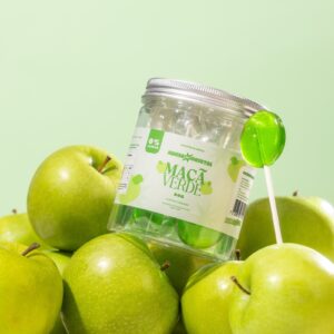Pote com 10 Cristais Comestíveis Zero Açúcar - Maçã Verde
