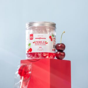 Pote com 10 Cristais Comestíveis Zero Açúcar - Cereja Refrescante