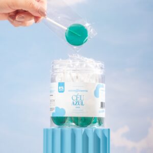 Pote com 10 Cristais Comestíveis Zero Açúcar - Céu Azul (Tutti Frutti)